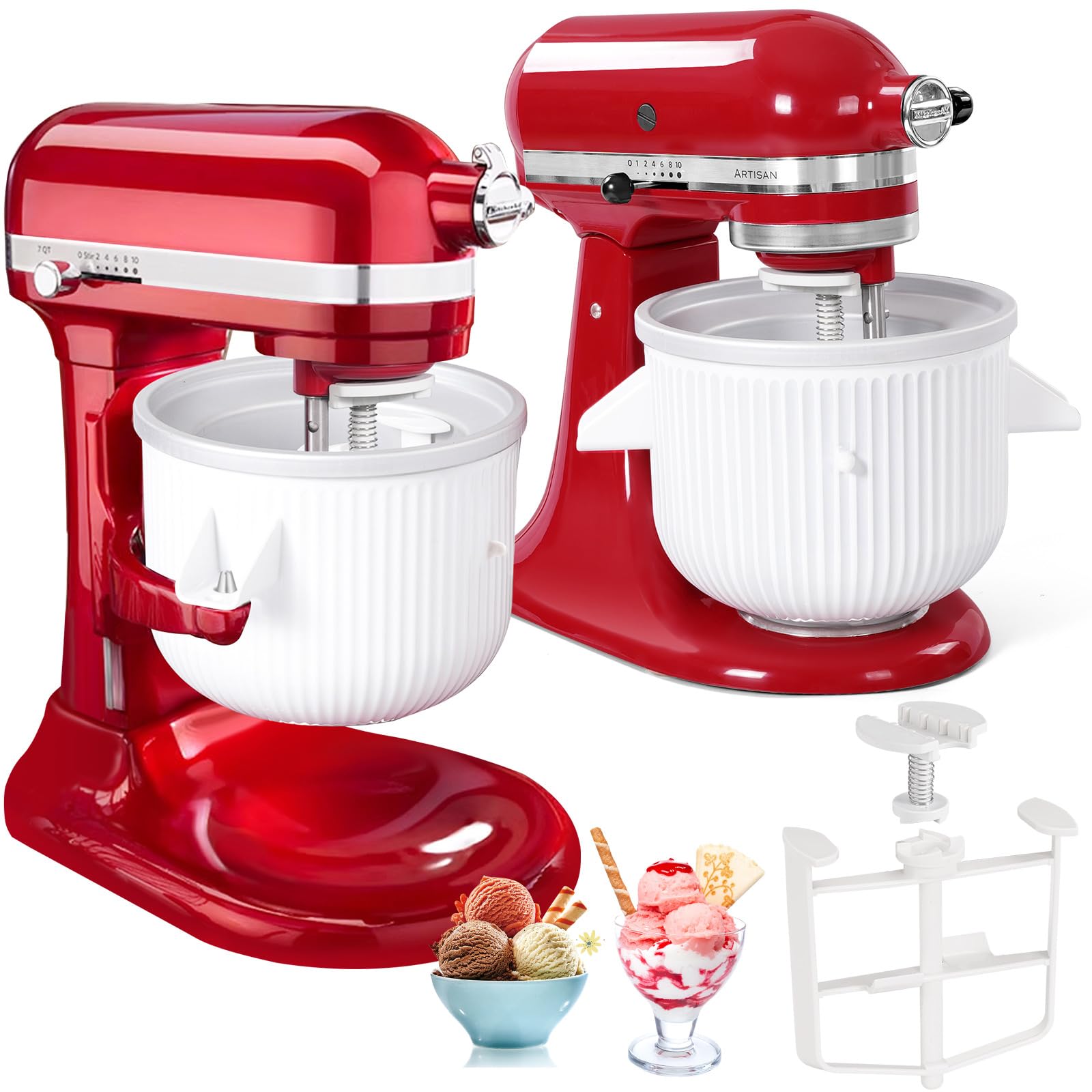 Amazon | KitchenAid 4.5/5/6/7クォートミキサー対応のアイスクリーム